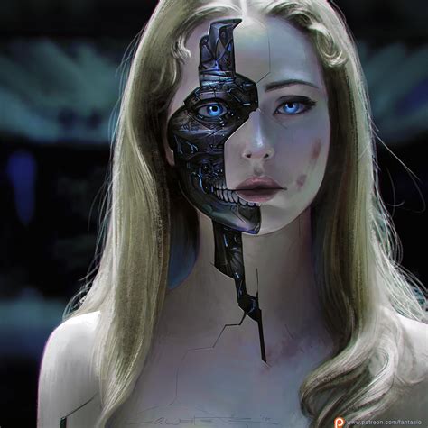 Westworld Digital Art Science Fiction Blonde Blue Eyes Robot Face