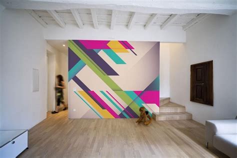 Geometric Art Mural Geometric Wall Paint Geometric Wall Wall Murals