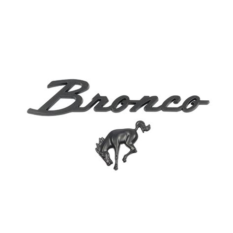 Bronco Script And Horse Emblem Set Universal Peel And Stick Application