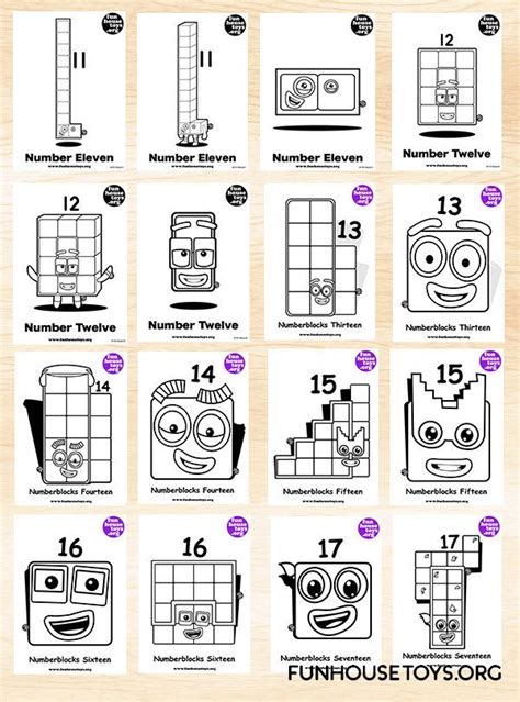 Fun House Toys Numberblocks Coloring Pages For Kids Rules For Kids