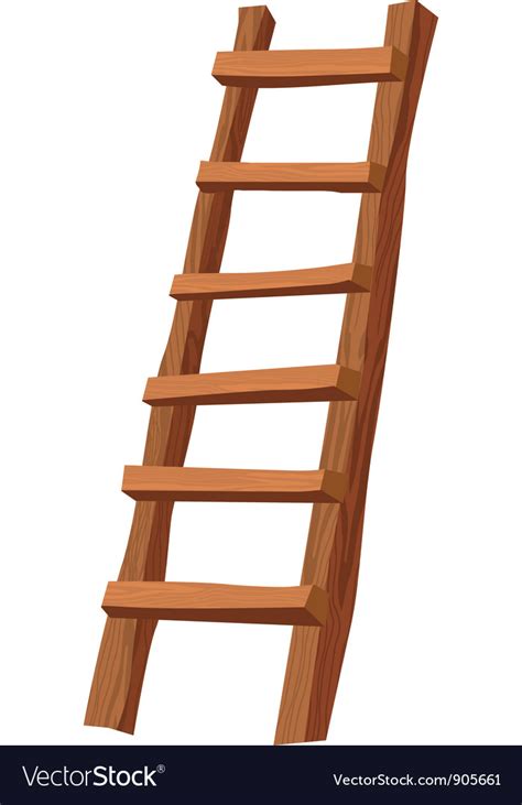 Wooden Ladder Royalty Free Vector Image Vectorstock