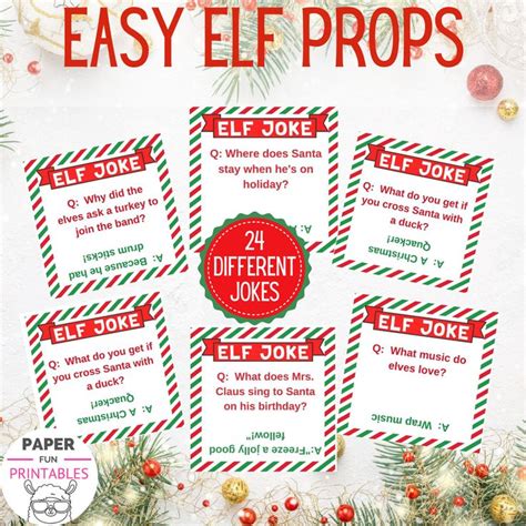 24 Printable Elf Jokes Printable Elf Props Elf Notes Diy Etsy Uk