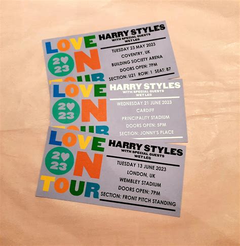 Harry Styles Love On Tour 2023 Sovenir Keepsake Concert Ticket Etsy Hong Kong