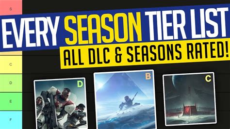 Destiny 2 Every Season Tier List All Dlc And Seasons Rated F S Tier