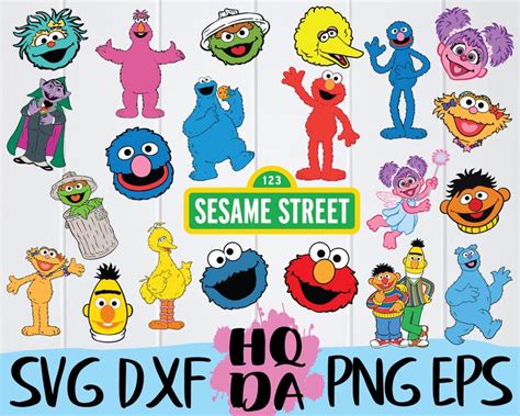 sesame street characters vector at vectorifiedcom collection of