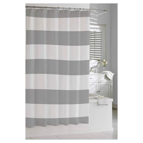 Hampton Stripe Shower Curtain Gray Kassatex Image 1 Of 1 Striped