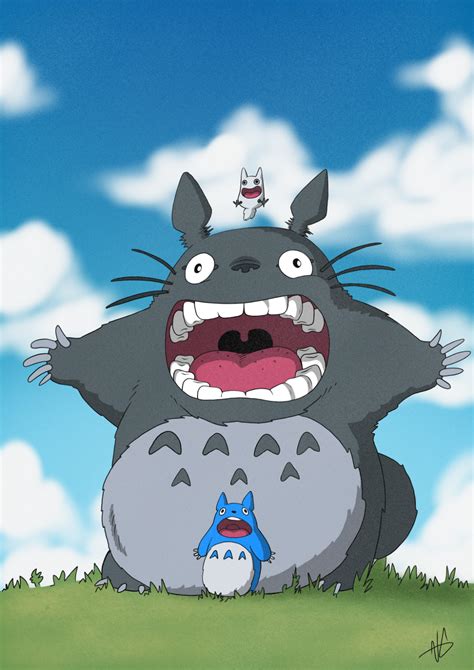 Totoro Fan Art By Nokirasu On Deviantart Totoro Art Cute Cartoon