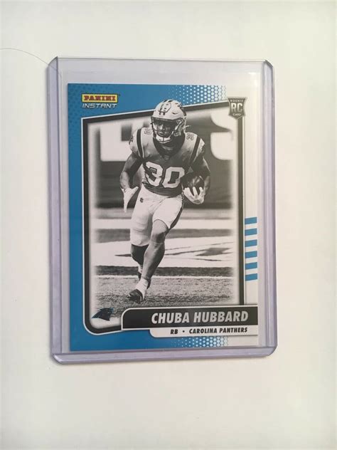 2021 Panini Nfl Instant Bw31 Rc Chubba Hubbard Black And White Rookies 2728 Made Ebay