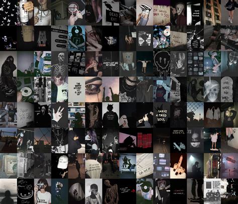 Photo Collage Kit Grunge Wall Collage Kit Dark Collage Etsy