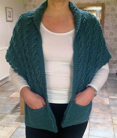 Free Knitting Pattern For Contralto Shawl With Pockets Easy Scarf