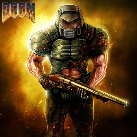 Doomguy Fan Art Doom Videogame Doom Doom Game