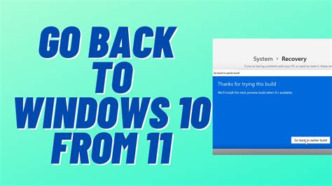 Go Back To Windows 10 From 11
