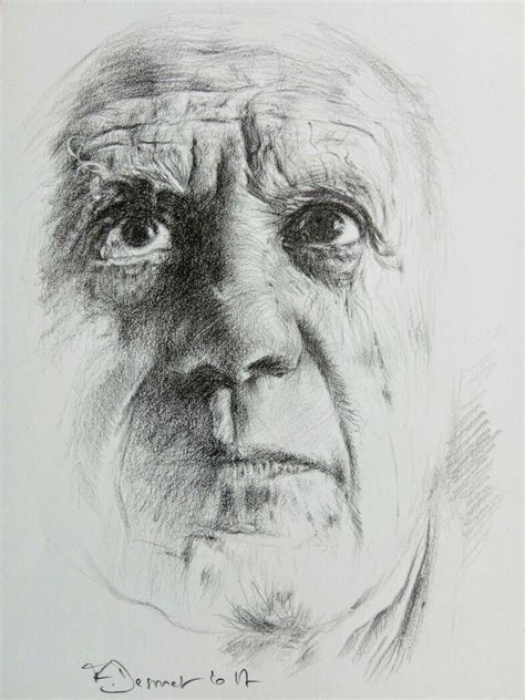 Pencil Drawing By Frank Desmet Pablo Picasso Size A Graphik