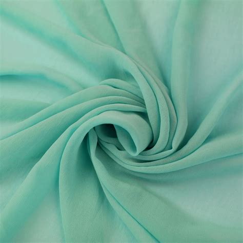 Aqua Solid Washed Hi Multi Chiffon Fabric By The Yard Wedding Chiffon