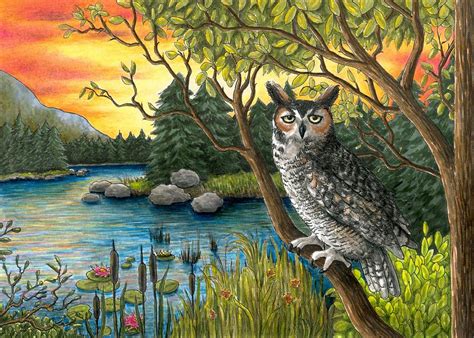Bird 68 Owl Painting By Lucie Dumas Fine Art America