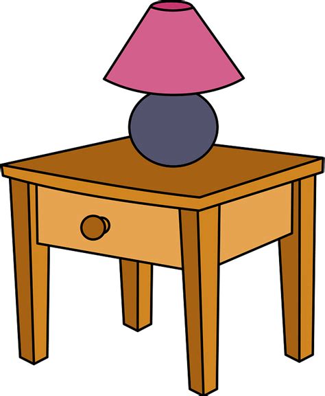 End Table With A Pink And Purple Lamp Clipart Free Download