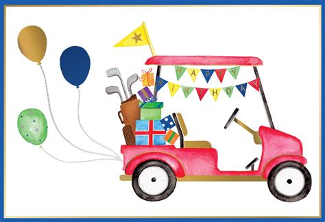 Golf Cart Birthday Card Happy Birthday Golf Birthday Cards Happy