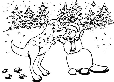 Dinosaur Christmas Coloring Pages - Best Coloring Pages For Kids