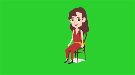 Green Screen Cartoon Sit And Talking Green Screen Cartoon Character