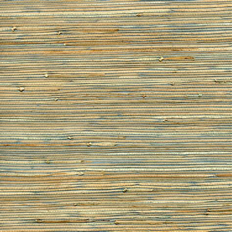 Shop Allen Roth Blue Grasscloth Unpasted Textured Wallpaper At