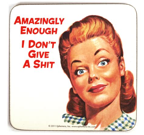 Cool Coaster 'Amazingly Enough I Don't Give A Shit' | Pink Cat Shop