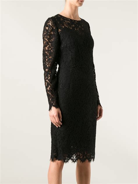 Lyst Dolce And Gabbana Lace Dress In Black