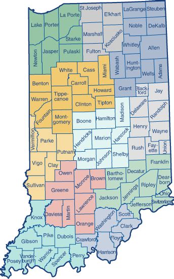 Counties Of Indiana Map World Of Light Map