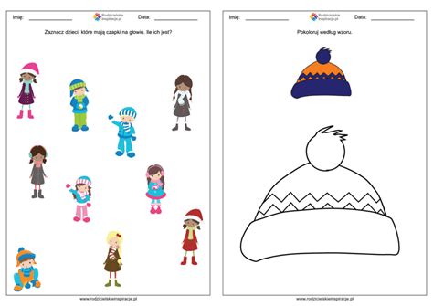 Zima karty pracy dla przedszkolaków do druku Materiały w PDF do pobrania za darmo Dziecko