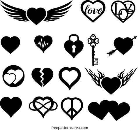 Free Love Heart Symbol Vectors Freepatternsarea