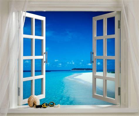 48 Beach Window Wallpaper