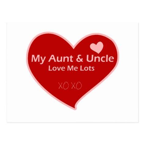 My Aunt And Uncle Love Me Postcard Zazzle