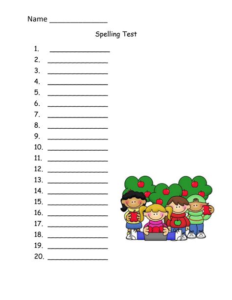 Primary Pickins Spelling Test Forms
