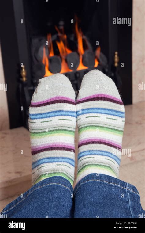 Cosy Fire Feet High Resolution Stock Photography And Images Alamy