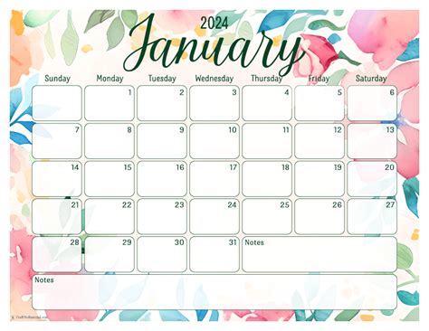 Free Printable January Calendars To Kickstart 2024