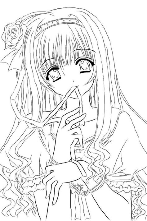 Rysunki Kolorowanki Anime Girl Do Druku Coloring And Drawing