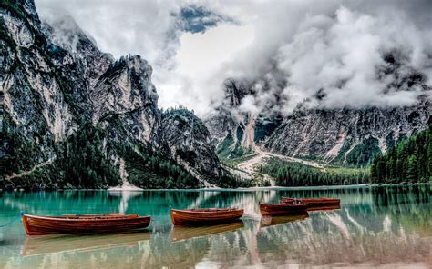 Lago Di Braies Dolomites Wallpapers Wallpaper Cave