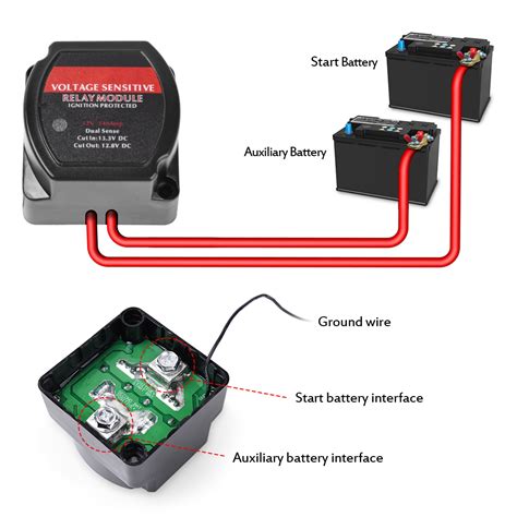 V A Smart Dual Battery Isolator Voltage Sensitive Relay For Car Rv