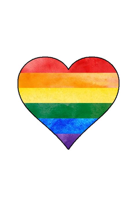 Watercolor Pride Heart Lgbtq Quotes Lbgt Rainbow Heart
