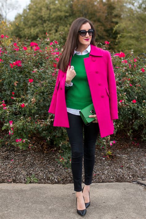 Hot Pink Coat Outfit Ideas Baubles To Bubbles By Olivia Johnson