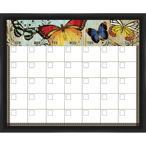 Butterfly Calendar Black Memoboard