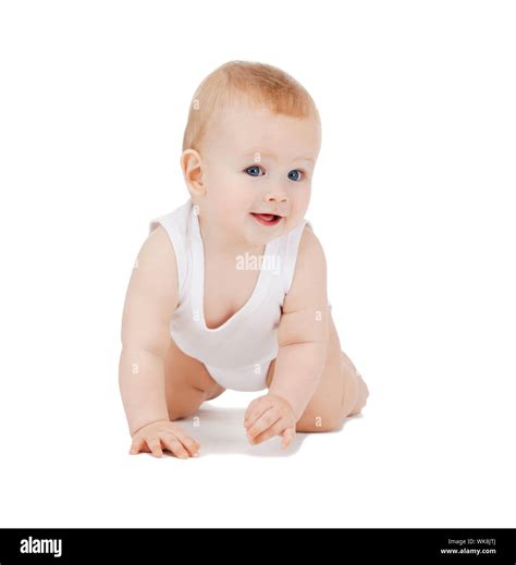 Bright Closeup Picture Of Crawling Baby Boy Stock Photo Alamy