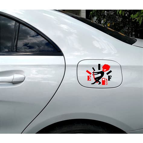 Funny Car Stickers High Gas Consumption Decal Angry Boy Adjusting