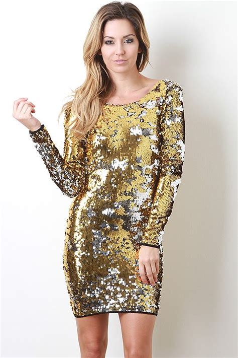 Metallic Sequin Dress With Images Dresses Sequin Dress Clothes