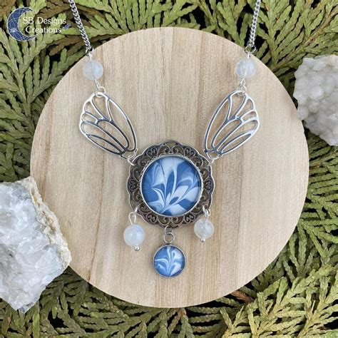 Fairy Necklace Moon Fairy Faerie Jewelry Wings Necklace Fantasy
