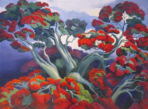 Nz Landscape Red Summer By Mary Moen ~ Painting For Sale