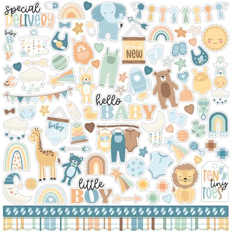Our Baby Boy Cardstock Stickers 12x12 Elements 793888140196