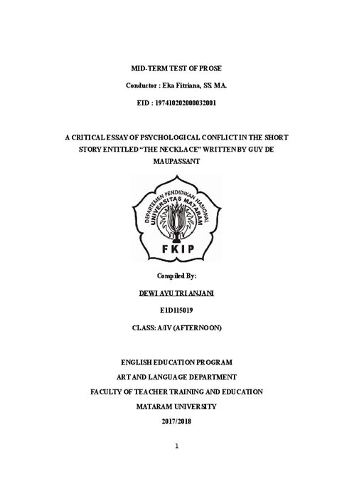 (DOC) A CRITICAL ESSAY OF PSYCHOLOGICAL CONFLICT IN THE ...