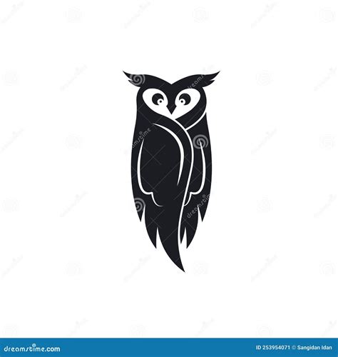 Black Owl Vector Icon Concept Design Illustration Stock Vector