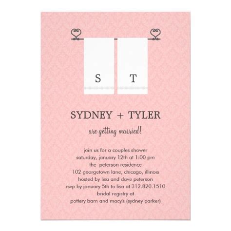 his and hers wedding shower invitation pink custom announcement zazzle