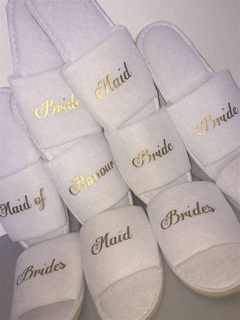 Personalised Bride Slipper Bridesmaid Slippers Hen Party Etsy Bridal Slippers Bridesmaid